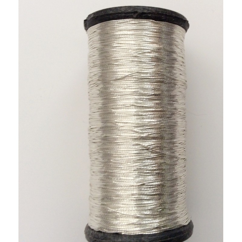 Bobine de fil de jute avec fil métallisé 1.5 mm - Naturel - Argenté x100gr
